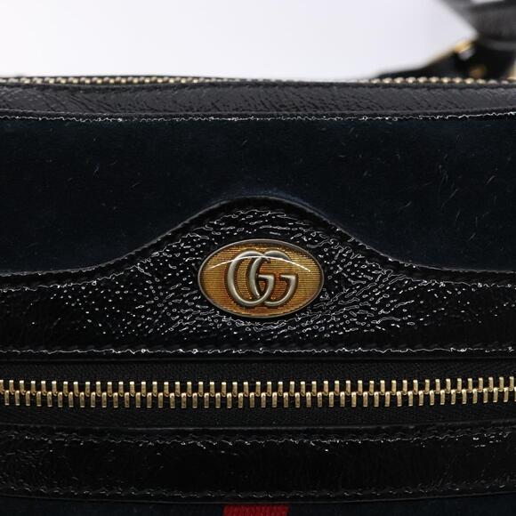 GUCCI Sherry Line Shoulder Bag Suede Navy Gold - Picture 14 of 16